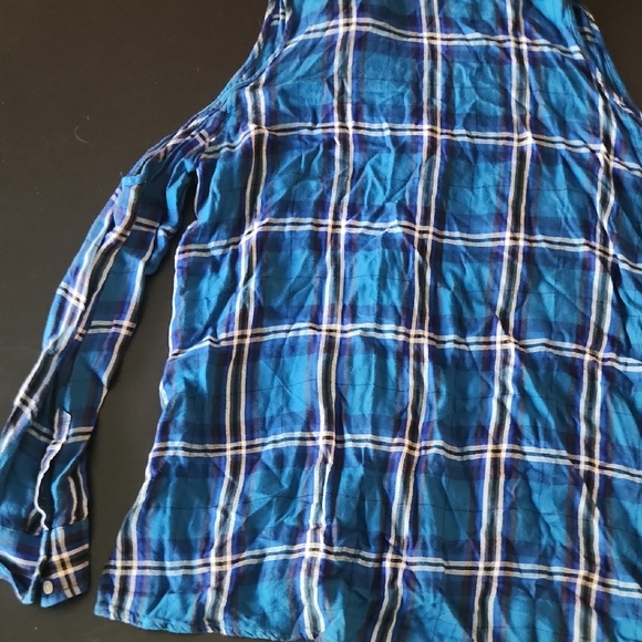 Express Blue Plaid Button Down Shirt - Picture 9 of 10